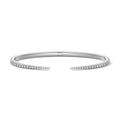 Silver Diamond Pavé Open Cuff Bangle