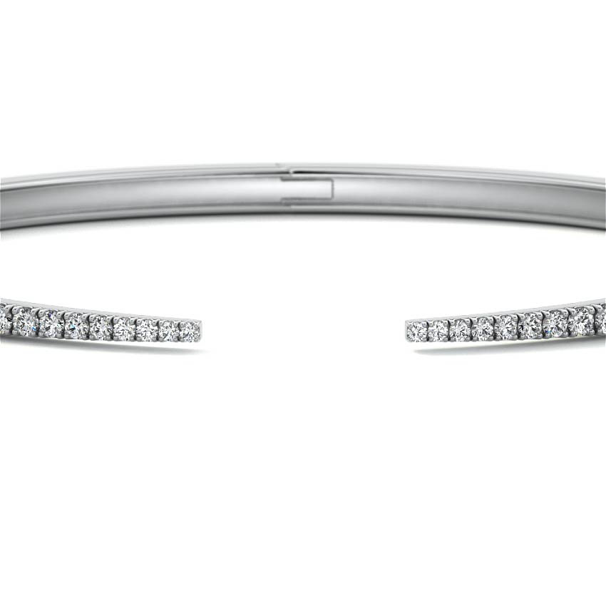 Silver Diamond Pavé Open Cuff Bangle