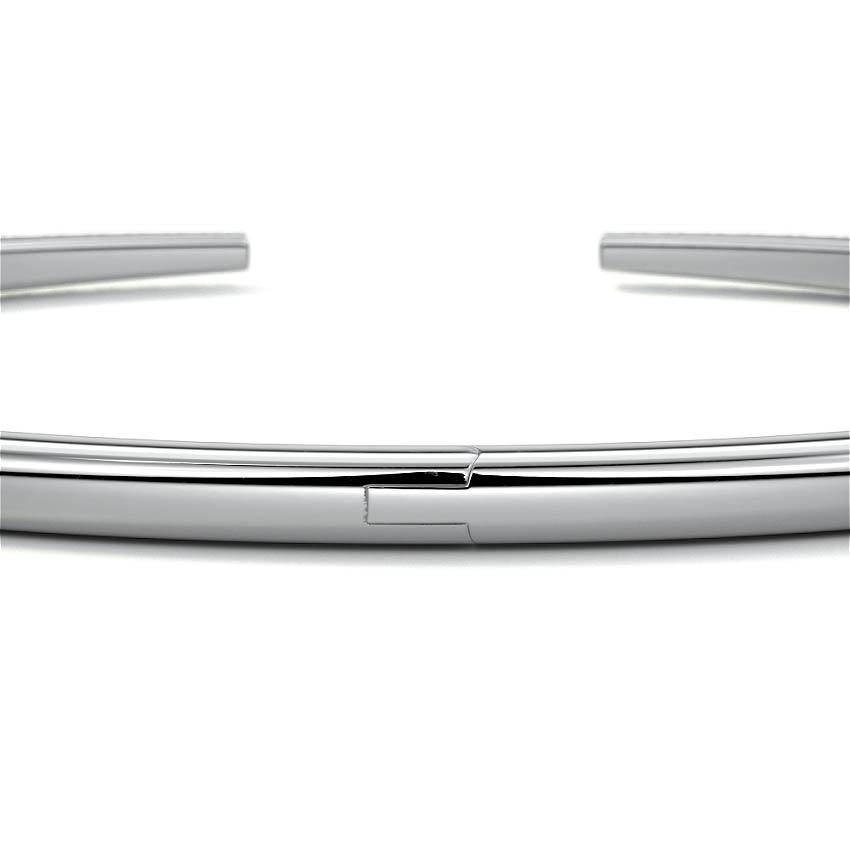 Silver Diamond Pavé Open Cuff Bangle