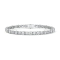 Platinum Emerald and Round Diamond Tennis Bracelet