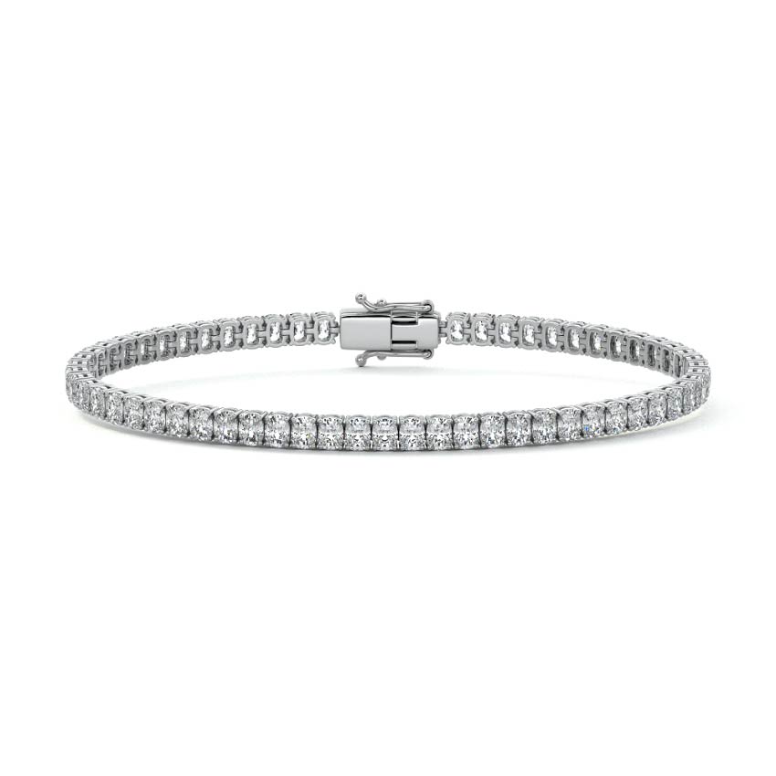 Silver Cushion Cut Diamond Four-Prong Tennis Bracelet