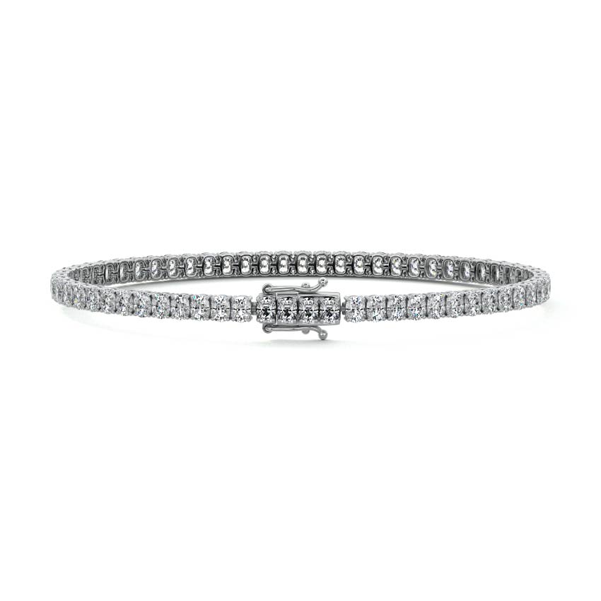 Silver Cushion Cut Diamond Four-Prong Tennis Bracelet