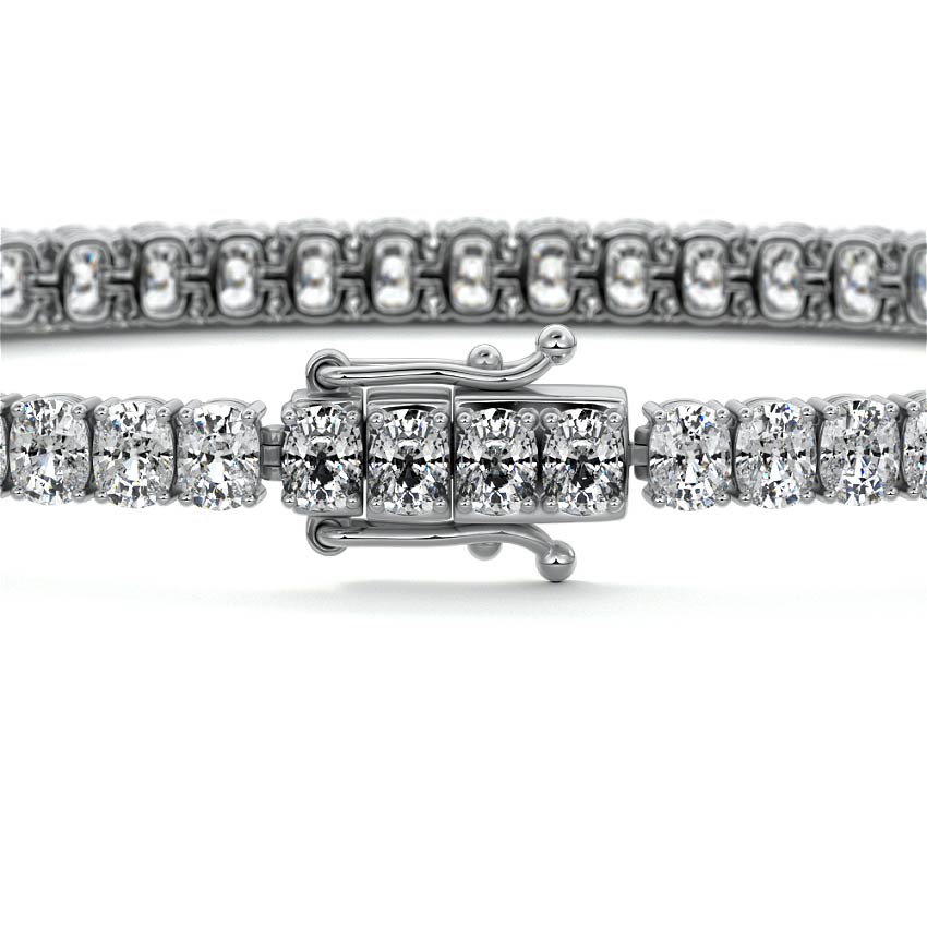 Silver Cushion Cut Diamond Four-Prong Tennis Bracelet