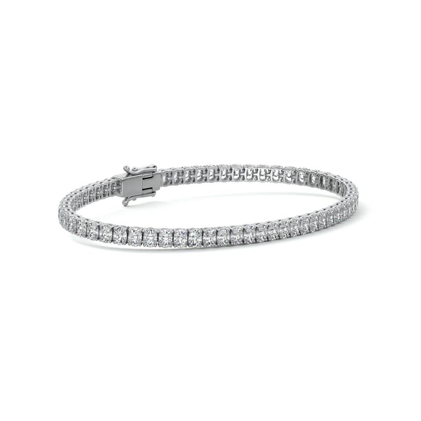 Silver Cushion Cut Diamond Four-Prong Tennis Bracelet