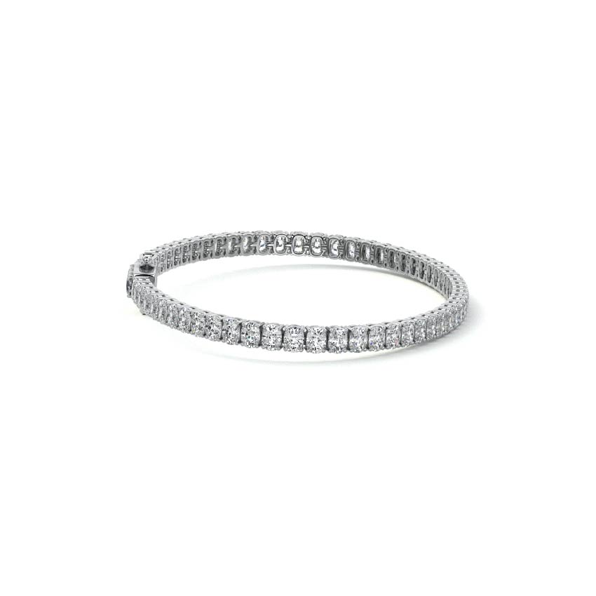 Silver Cushion Cut Diamond Four-Prong Tennis Bracelet