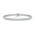 Silver Emerald Cut Diamond Four-Prong Tennis Bracelet