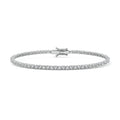 Silver Heart Shape Diamond Four-Prong Tennis Bracelet