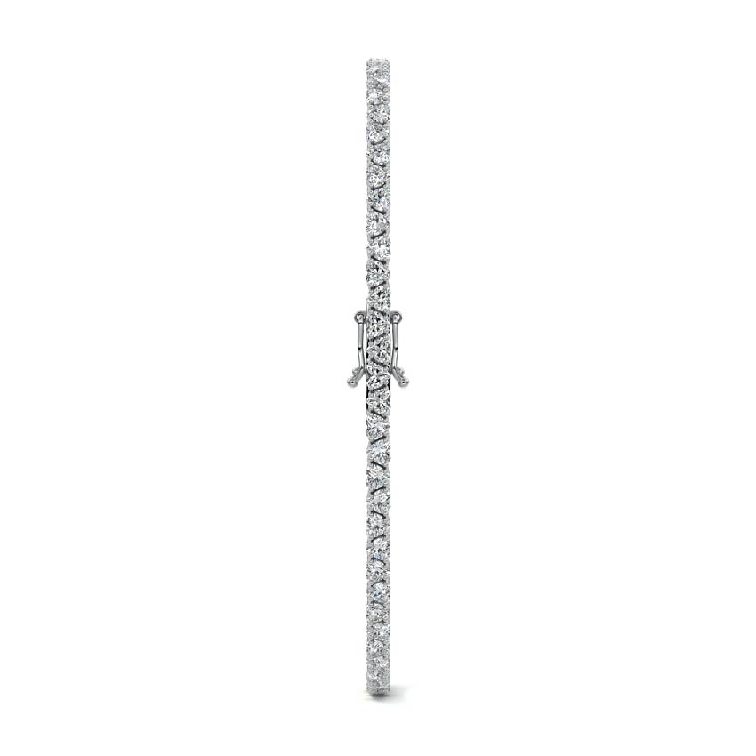 Platinum Heart Shape Diamond Four-Prong Tennis Bracelet