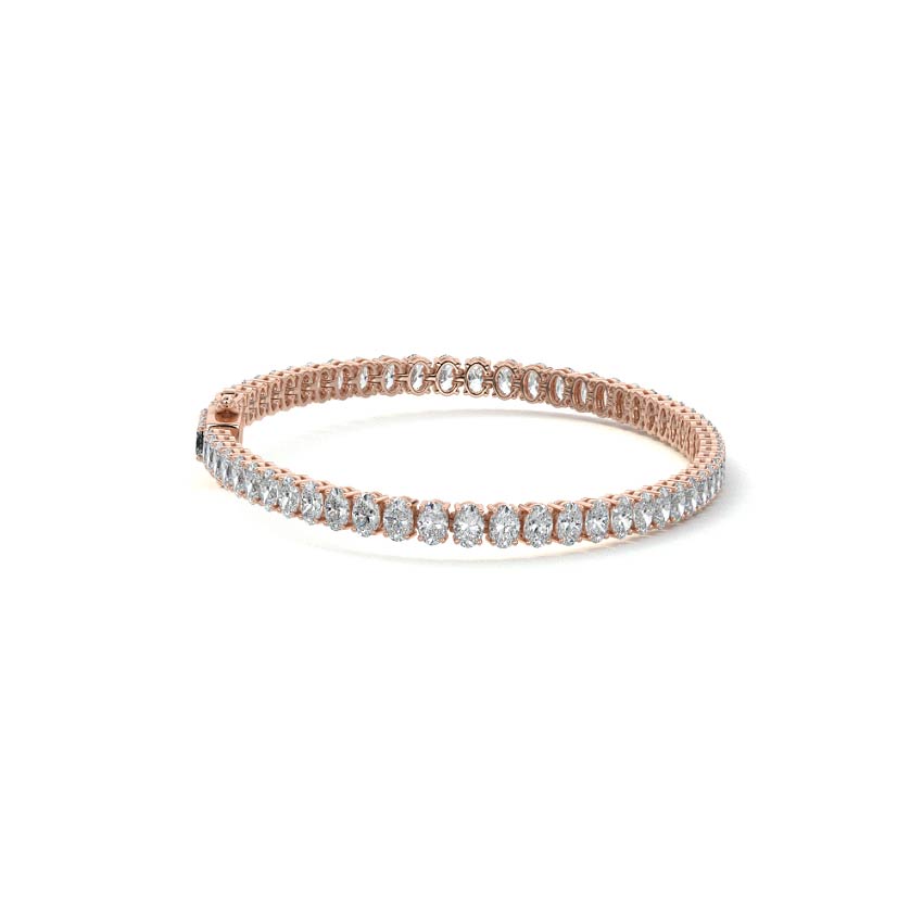 Rose gold Oval Shape Diamond Four-Prong Tennis Bracelet