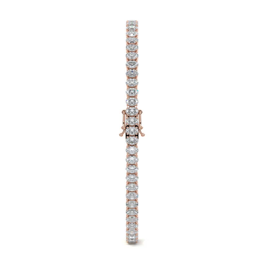 Rose gold Oval Shape Diamond Four-Prong Tennis Bracelet