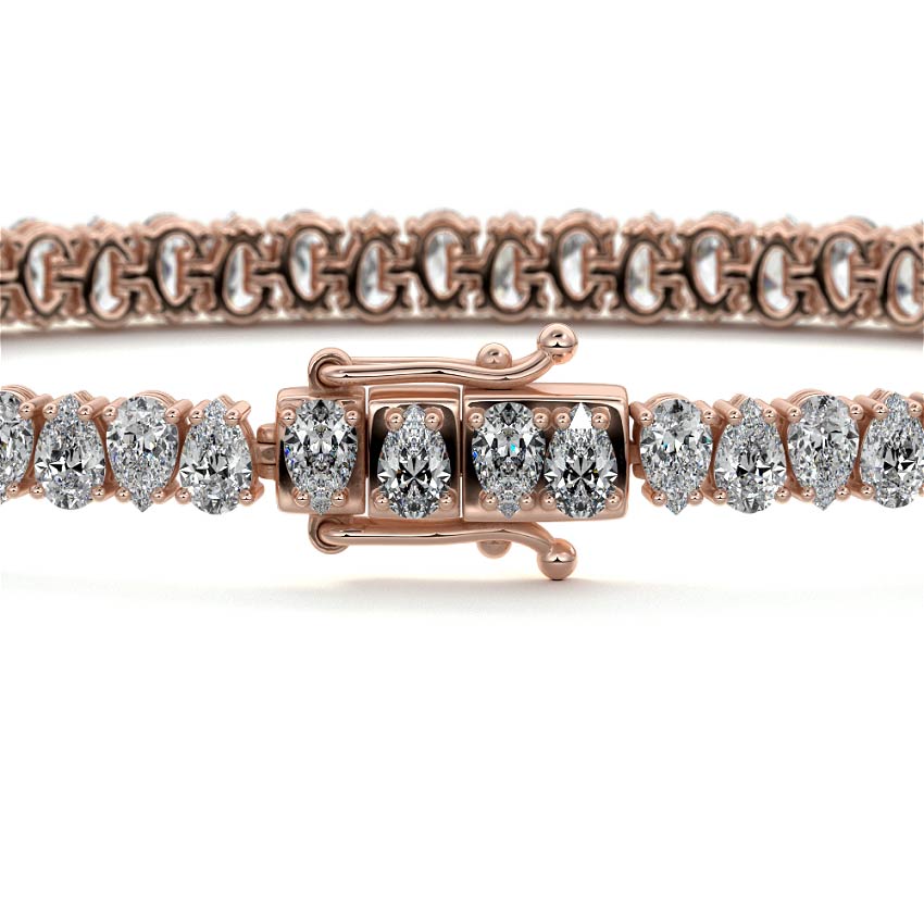 Rose gold Pear Shape Diamond Four-Prong Tennis Bracelet
