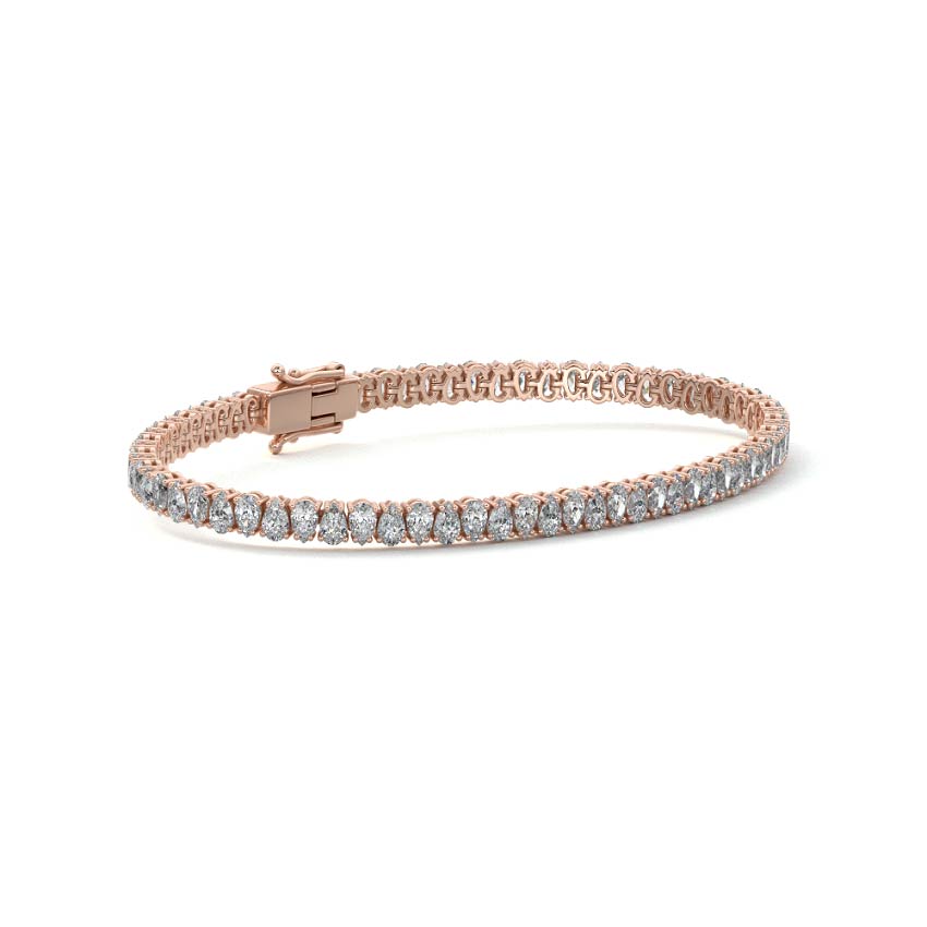 Rose gold Pear Shape Diamond Four-Prong Tennis Bracelet