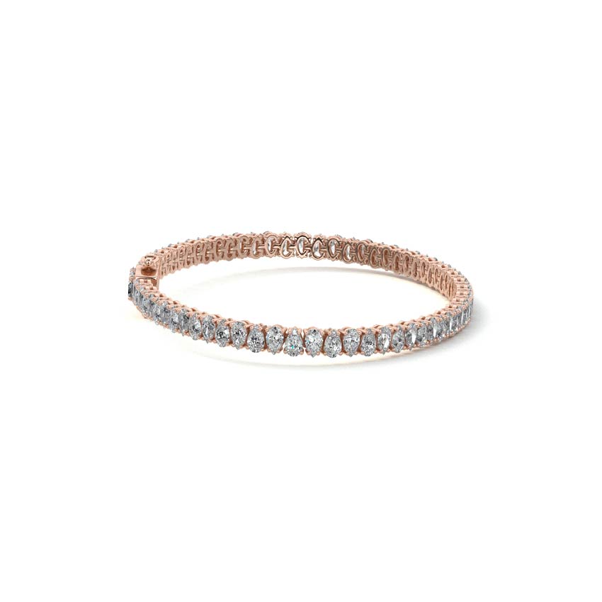 Rose gold Pear Shape Diamond Four-Prong Tennis Bracelet