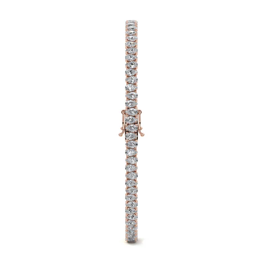 Rose gold Pear Shape Diamond Four-Prong Tennis Bracelet