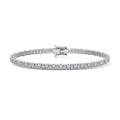 Silver Pear Shape Diamond Four-Prong Tennis Bracelet