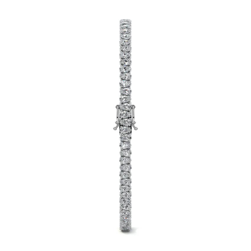 Silver Pear Shape Diamond Four-Prong Tennis Bracelet