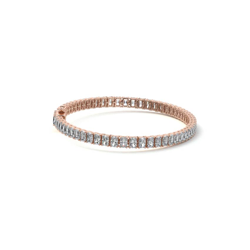 Rose gold Radiant Cut Diamond Four-Prong Tennis Bracelet