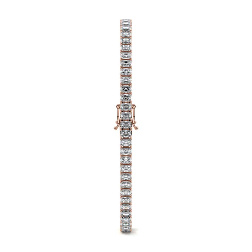 Rose gold Radiant Cut Diamond Four-Prong Tennis Bracelet