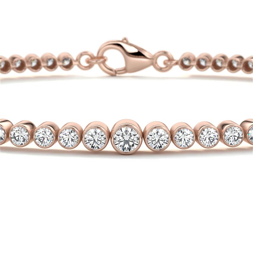 Rose gold Graduated Bezel Set Diamond Bracelet