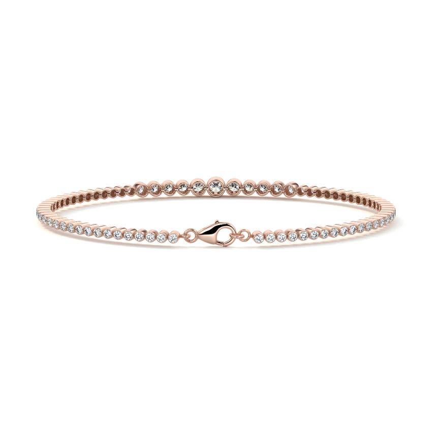 Rose gold Graduated Bezel Set Diamond Bracelet
