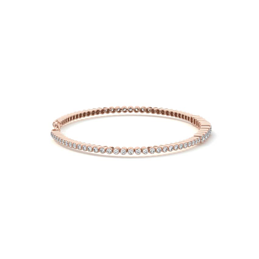 Rose gold Graduated Bezel Set Diamond Bracelet