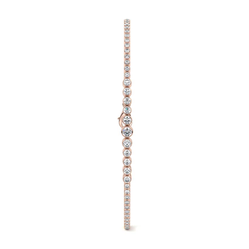Rose gold Graduated Bezel Set Diamond Bracelet