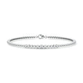 Silver Graduated Bezel Set Diamond Bracelet