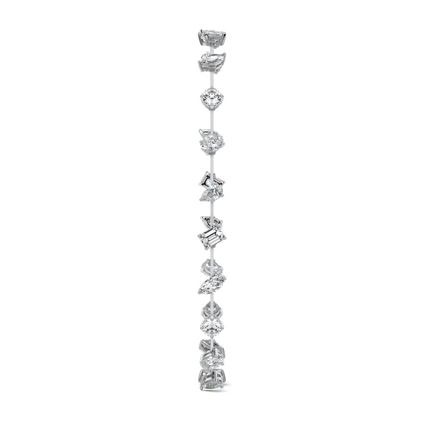White gold Multi Shape Diamond Station Bracelet