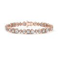 Rose gold Multi Shape Bezel Set Diamond Tennis Bracelet