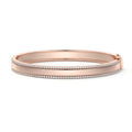 Rose gold Double Row Pavé Diamond Bangle Bracelet