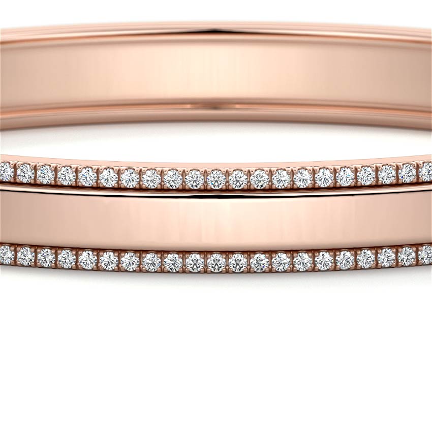 Rose gold Double Row Pavé Diamond Bangle Bracelet