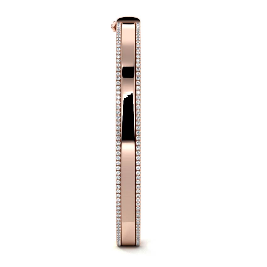 Rose gold Double Row Pavé Diamond Bangle Bracelet