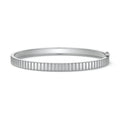 White gold Ridged Gold Bangle Bracelet