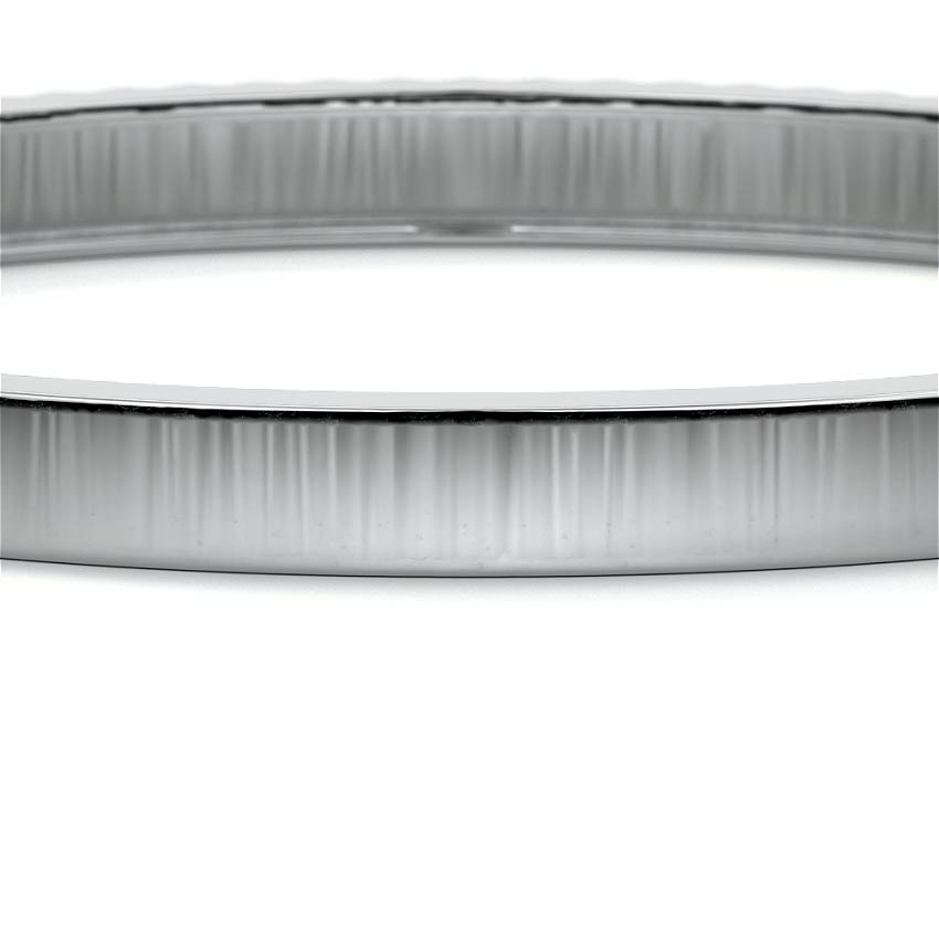 White gold Ridged Gold Bangle Bracelet