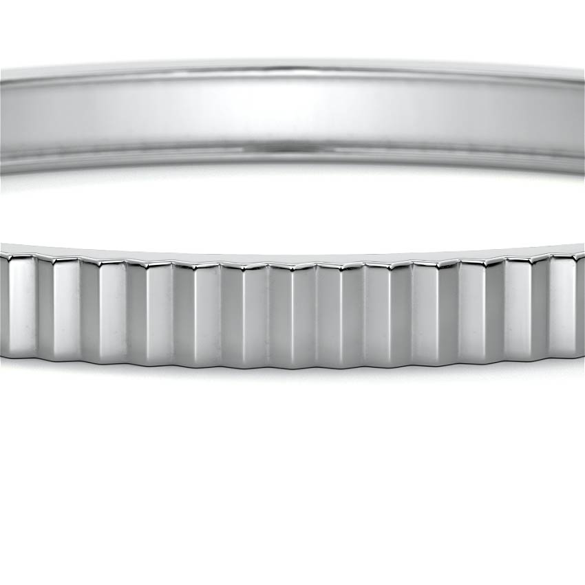Platinum Ridged Gold Bangle Bracelet