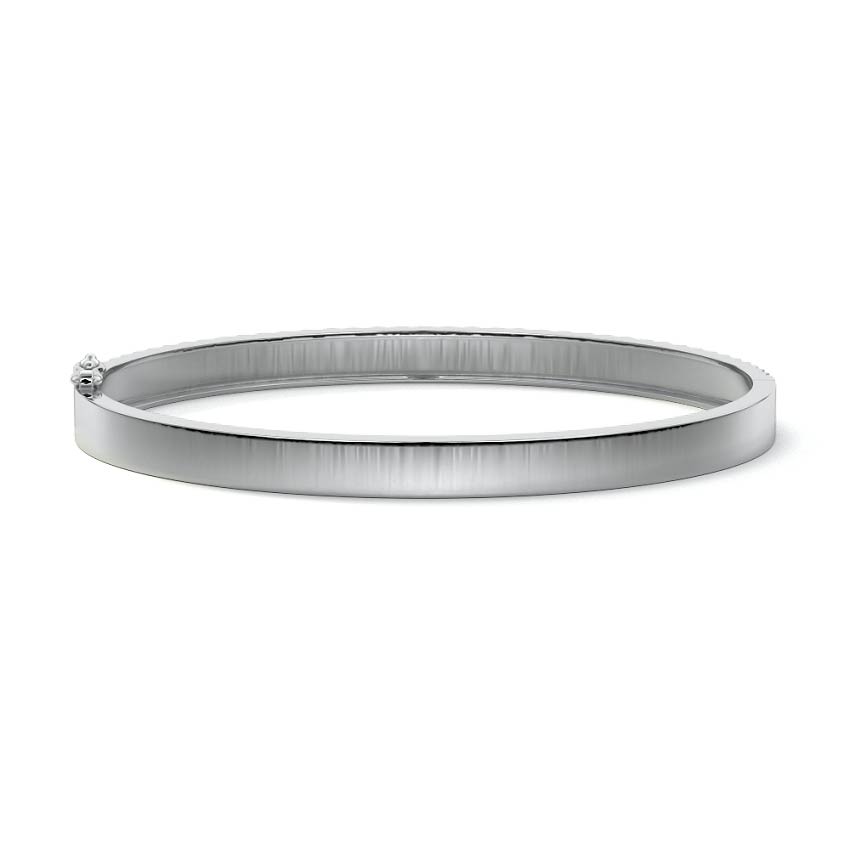 Platinum Ridged Gold Bangle Bracelet
