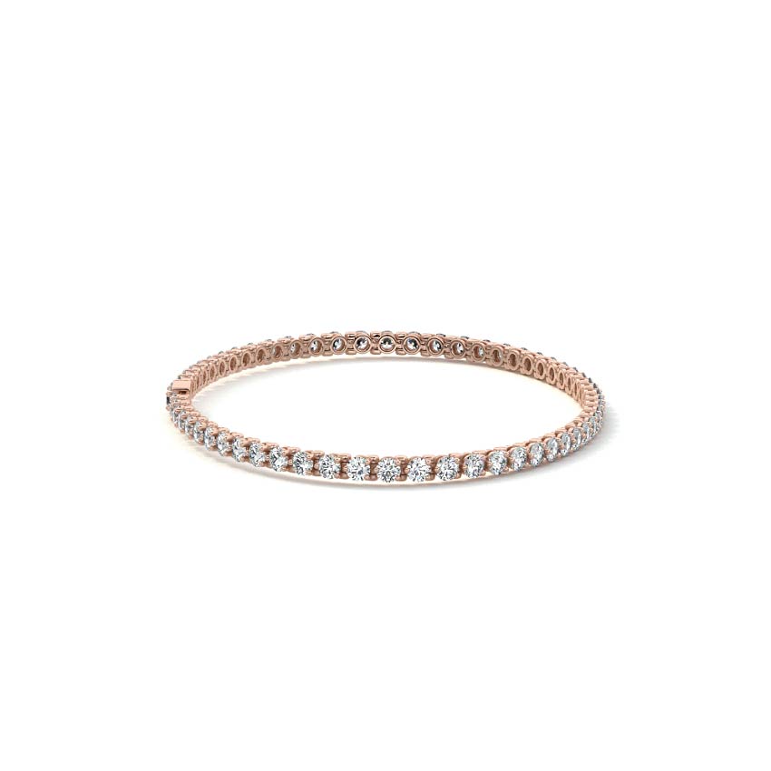 Rose gold Round Diamond Three-Prong Tennis Bracelet