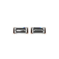 Rose gold Baguette Diamond Bar Stud Earrings