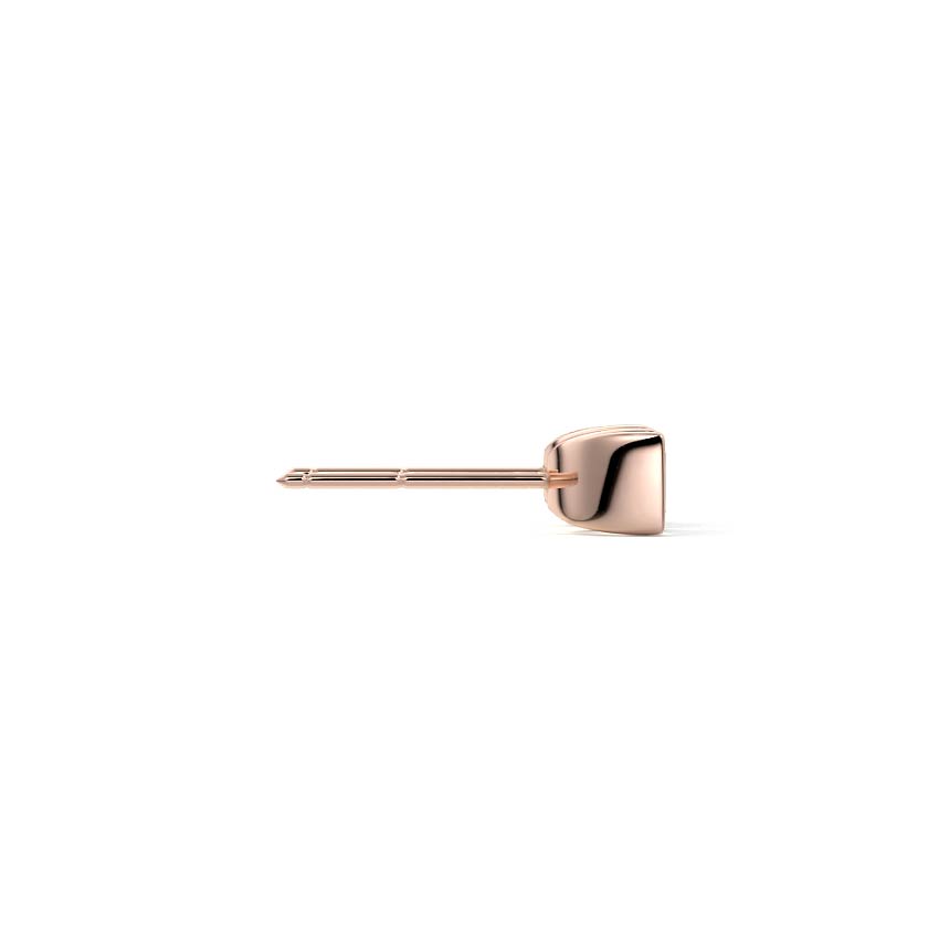 Rose gold Baguette Diamond Bar Stud Earrings