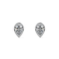 White gold Pear Diamond Solitaire Stud Earrings