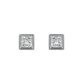 Silver Princess Diamond Solitaire Stud Earrings