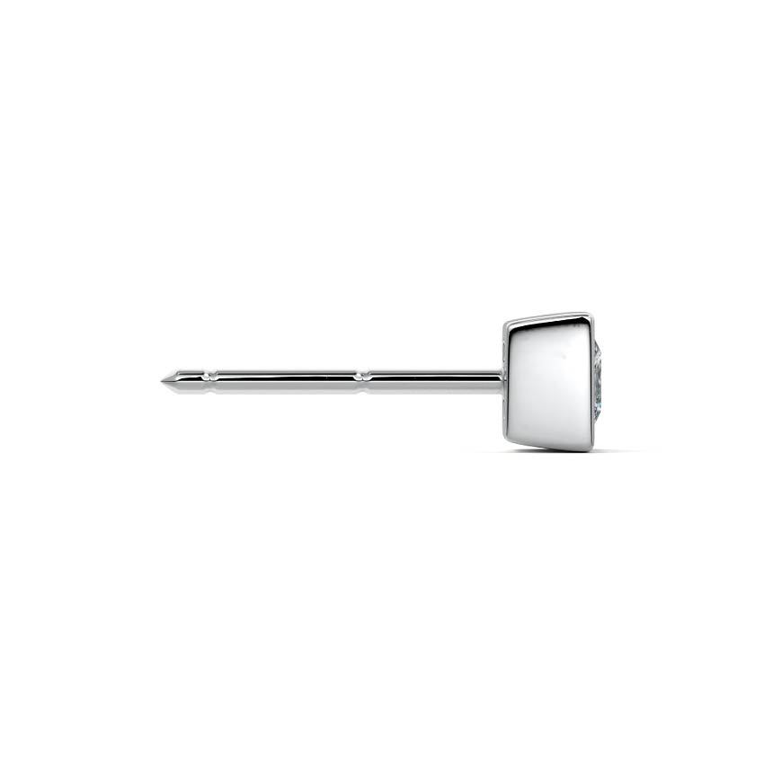 Silver Princess Diamond Solitaire Stud Earrings