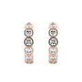 Rose gold Cushion Diamond Bezel Hoop Earrings