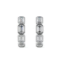 White gold Emerald Diamond Bezel Hoop Earrings