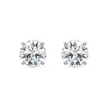 Silver Round Diamond Solitaire Stud Earrings