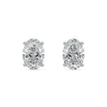 Silver Round Diamond Solitaire Stud Earrings