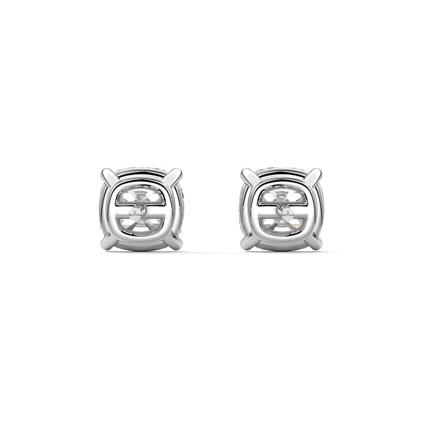 Platinum Round Diamond Solitaire Stud Earrings