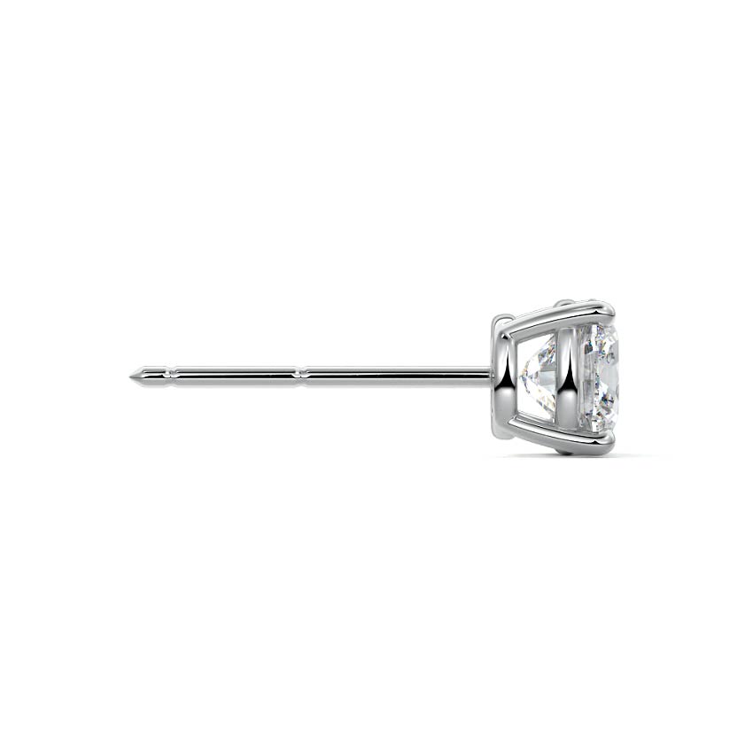 Platinum Round Diamond Solitaire Stud Earrings
