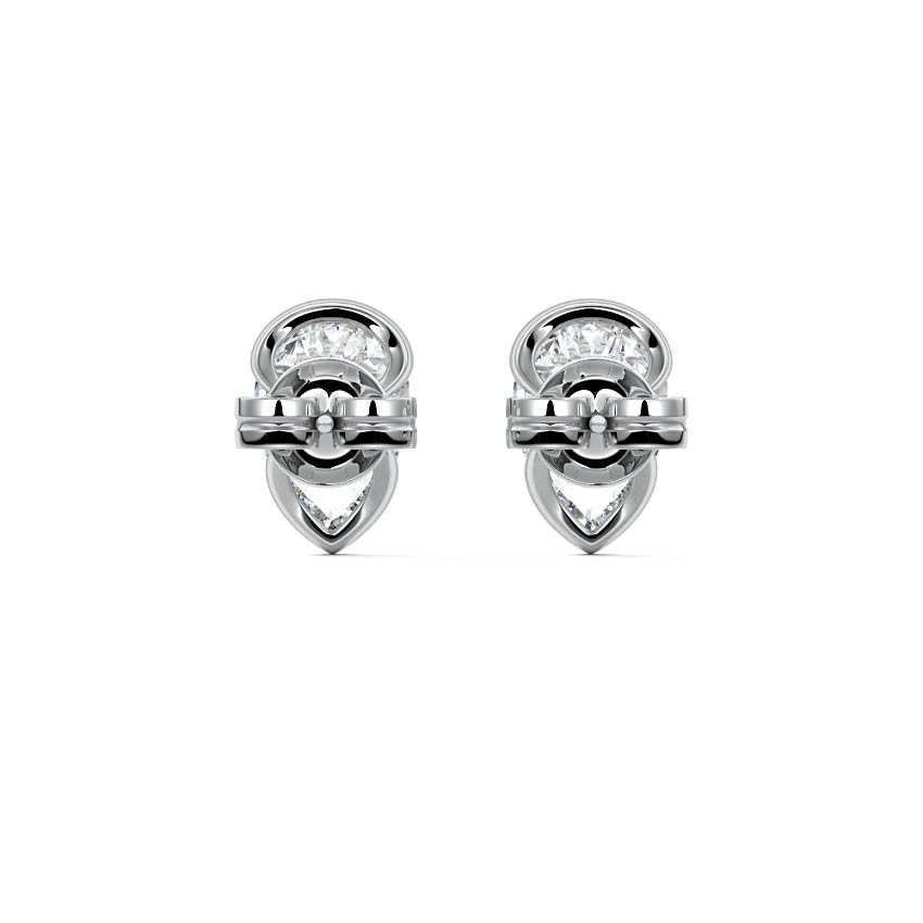 White gold Pear Diamond Bezel Stud Earrings