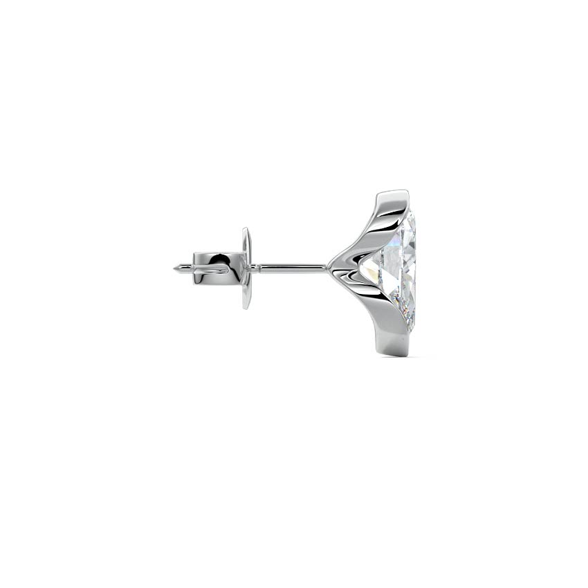 White gold Pear Diamond Bezel Stud Earrings